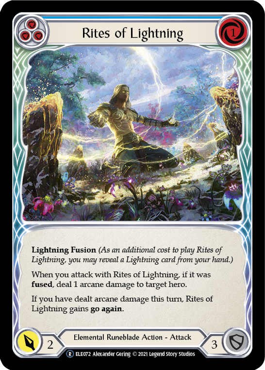 Rites of Lightning (Blue) [U-ELE072] Unlimited Rainbow Foil | Gamers Paradise