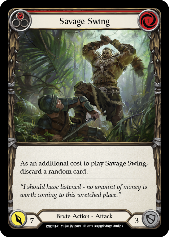 Savage Swing (Red) [RNR011-C] (Rhinar Hero Deck)  1st Edition Normal | Gamers Paradise