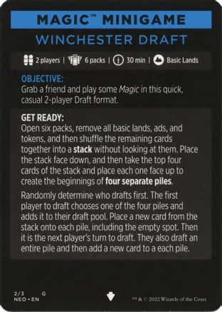 Winchester Draft (Magic Minigame) [Kamigawa: Neon Dynasty Minigame] | Gamers Paradise