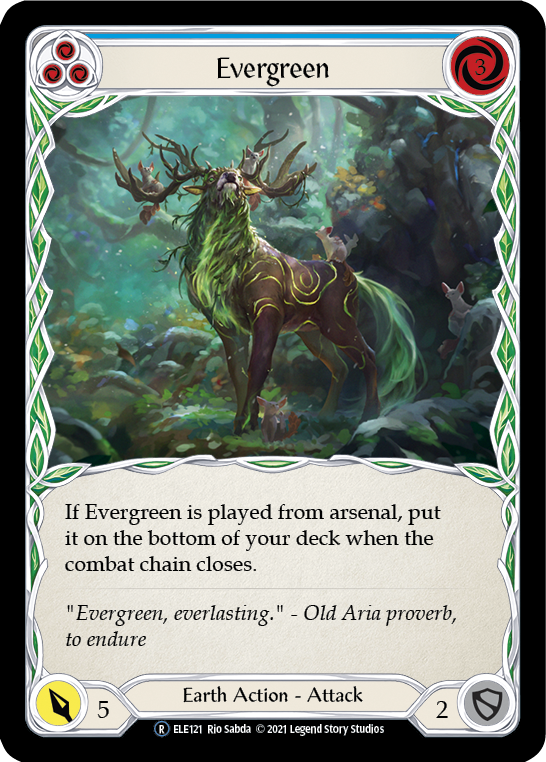 Evergreen (Blue) [U-ELE121] Unlimited Rainbow Foil | Gamers Paradise