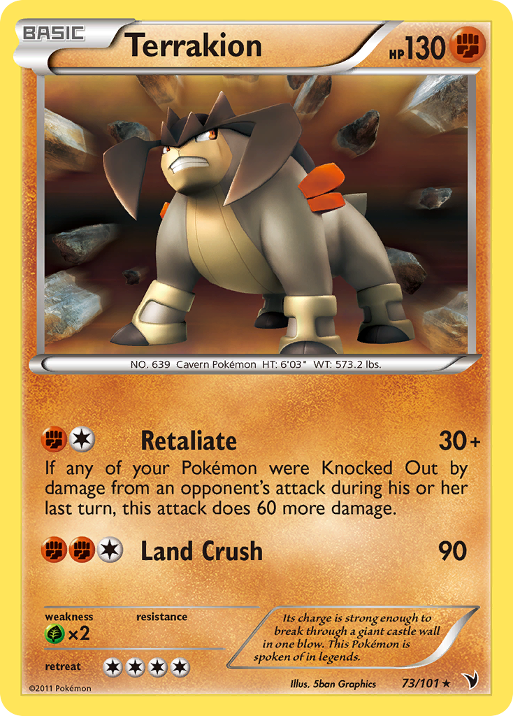 Terrakion (73/101) [Black & White: Noble Victories] | Gamers Paradise