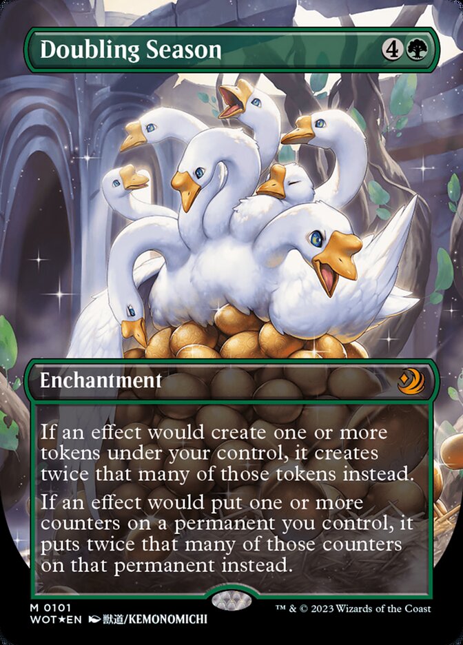 Doubling Season (Anime Borderless) (Confetti Foil) [Wilds of Eldraine: Enchanting Tales] | Gamers Paradise