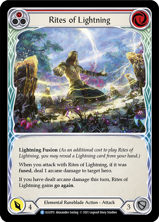 Rites of Lightning (Red) [ELE070] (Tales of Aria)  1st Edition Rainbow Foil | Gamers Paradise