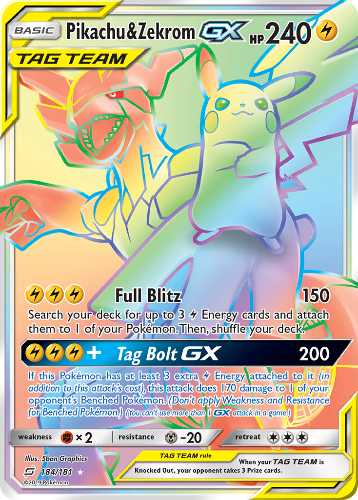 Pikachu & Zekrom GX (184/181) [Sun & Moon: Team Up] | Gamers Paradise