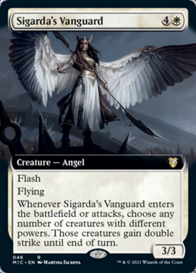 Sigarda's Vanguard (Extended Art) [Innistrad: Midnight Hunt Commander] | Gamers Paradise