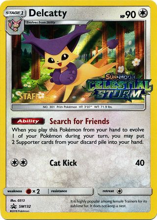 Delcatty (SM132) (Staff Prerelease Promo) [Sun & Moon: Black Star Promos] | Gamers Paradise