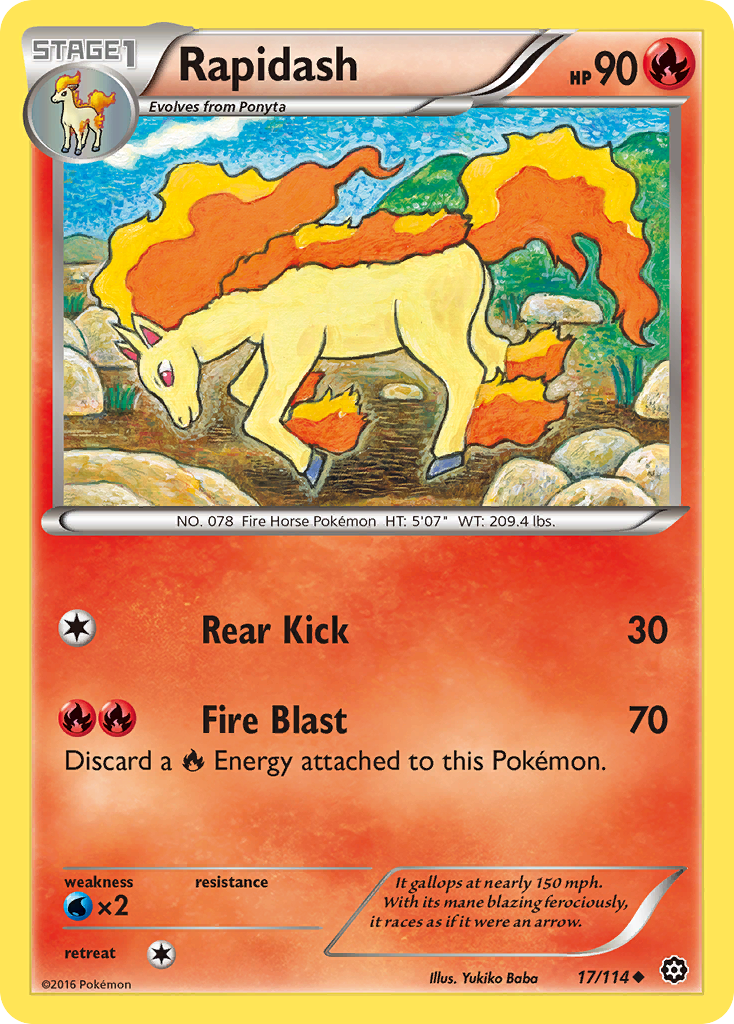 Rapidash (17/114) [XY: Steam Siege] | Gamers Paradise