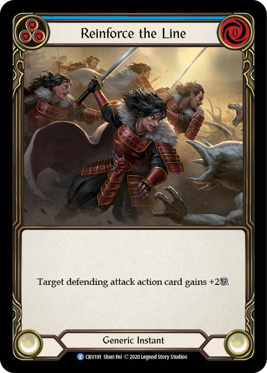 Reinforce the Line (Blue) [CRU191] 1st Edition Rainbow Foil | Gamers Paradise