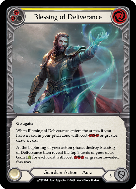 Blessing of Deliverance (Yellow) [WTR055-R] Alpha Print Rainbow Foil | Gamers Paradise