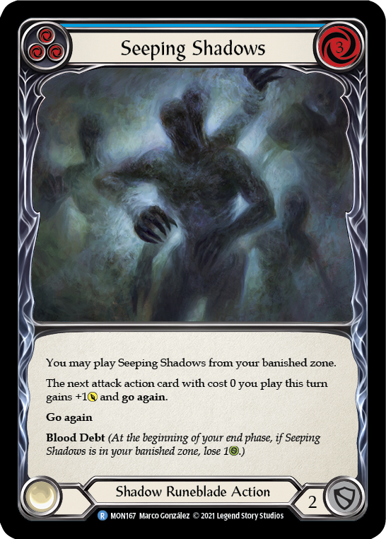Seeping Shadows (Blue) [MON167] 1st Edition Normal | Gamers Paradise