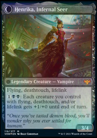 Henrika Domnathi // Henrika, Infernal Seer [Innistrad: Crimson Vow Prerelease Promos] | Gamers Paradise