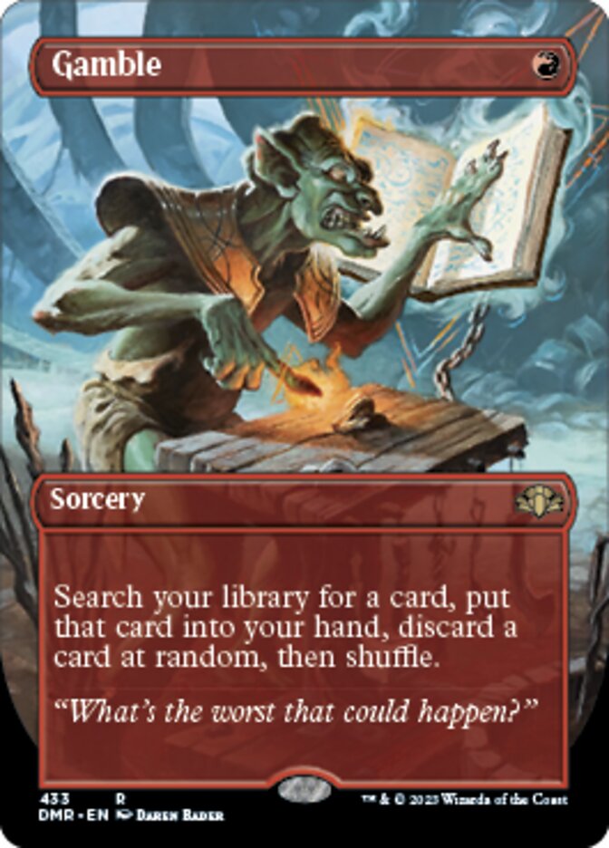 Gamble (Borderless Alternate Art) [Dominaria Remastered] | Gamers Paradise