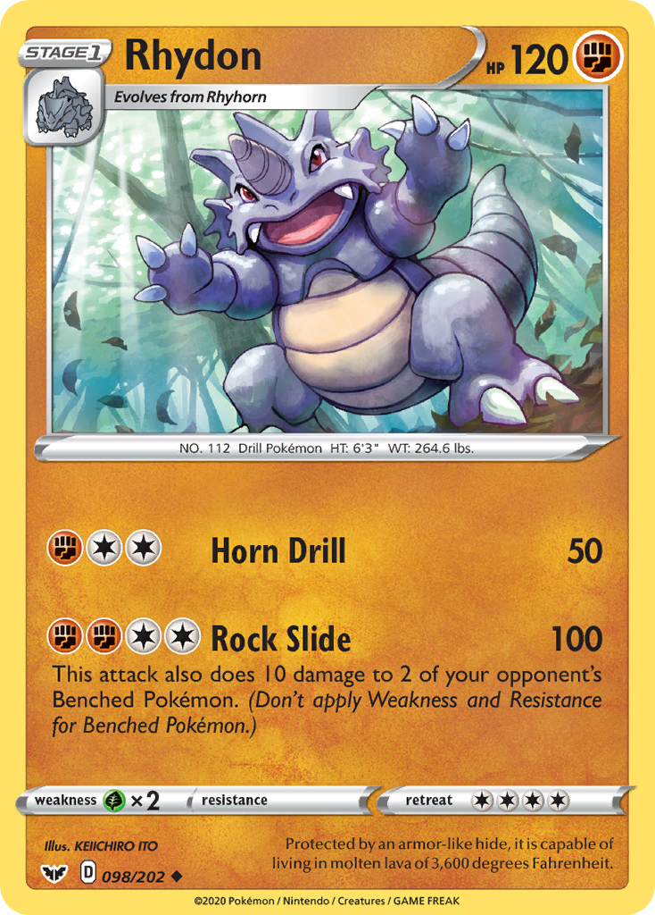 Rhydon (098/202) [Sword & Shield: Base Set] | Gamers Paradise