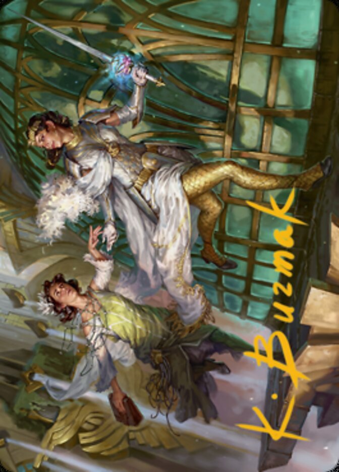 Daring Escape Art Card (Gold-Stamped Signature) [Streets of New Capenna Art Series] | Gamers Paradise