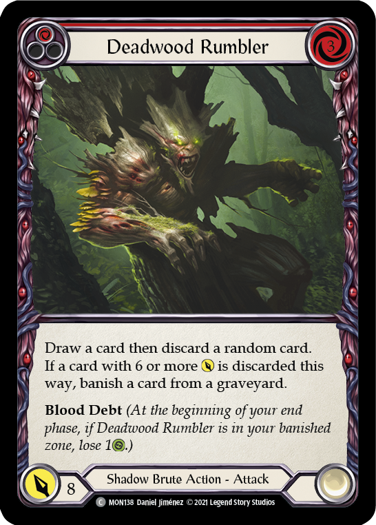 Deadwood Rumbler (Red) [MON138-RF] 1st Edition Rainbow Foil | Gamers Paradise