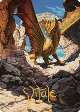 Ancient Brass Dragon Art Card (02) (Gold-Stamped Signature) [Commander Legends: Battle for Baldur's Gate Art Series] | Gamers Paradise