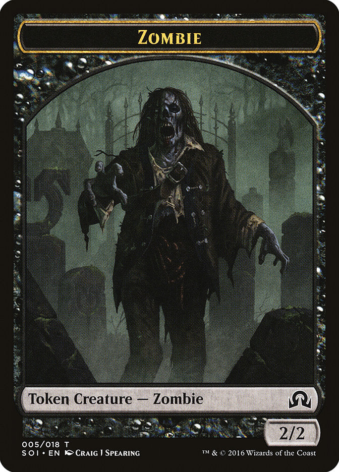 Zombie Token [Shadows over Innistrad Tokens] | Gamers Paradise