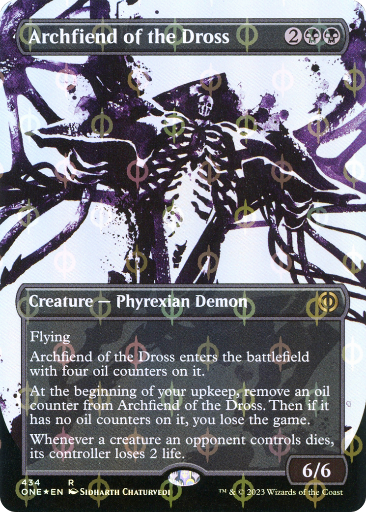 Archfiend of the Dross (Borderless Ichor Step-and-Compleat Foil) [Phyrexia: All Will Be One] | Gamers Paradise