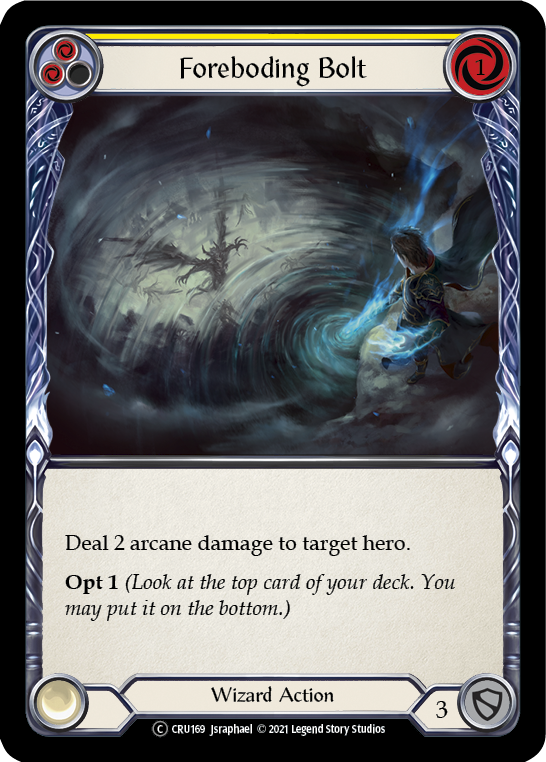 Foreboding Bolt (Yellow) [U-CRU169-RF] Unlimited Rainbow Foil | Gamers Paradise