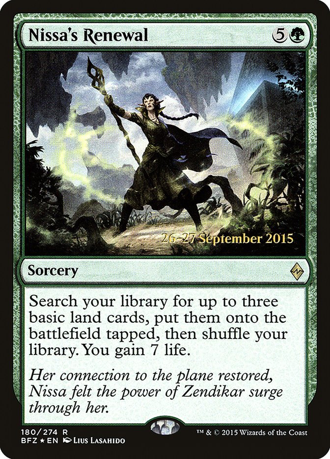 Nissa's Renewal [Battle for Zendikar Prerelease Promos] | Gamers Paradise