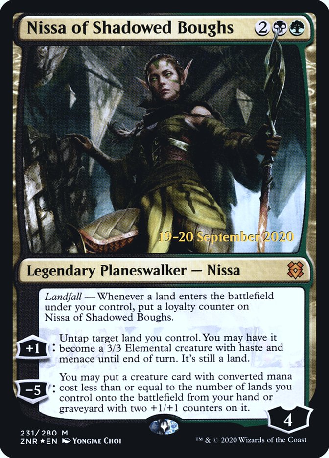 Nissa of Shadowed Boughs [Zendikar Rising Prerelease Promos] | Gamers Paradise