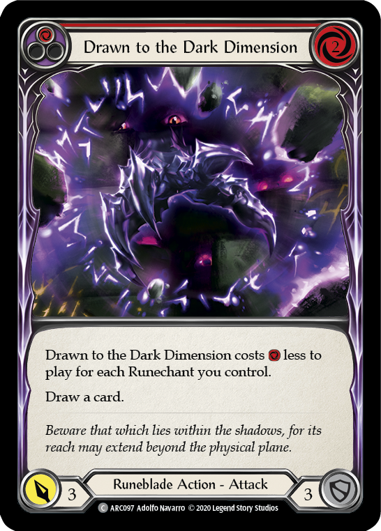 Drawn to the Dark Dimension (Red) [U-ARC097] Unlimited Rainbow Foil | Gamers Paradise