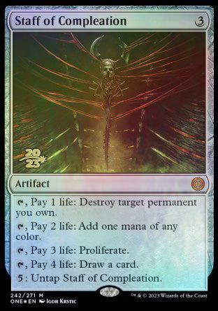 Staff of Compleation [Phyrexia: All Will Be One Prerelease Promos] | Gamers Paradise
